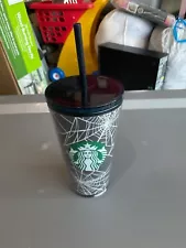 Starbucks Halloween 2021 Cup Glow in the Dark Spider Web Cup 16oz Grande Tumbler