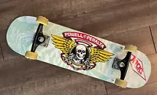 Powell Peralta White 8 Winged Ripper Mini Logo Trucks/Bearing Peralta Wheels