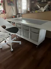 White Adult Lego Table with chair