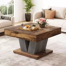 Tribesigns Square Coffee Table Wood Coffee Table For Living Room 31.5" Modern