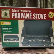 Northwest Territory Two Burner Propane Stove 8000 Each Burner BTU Green New