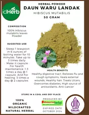 50-500 gr POWDER HIBISCUS MUTABILIS LEAVES WARU LANDAK ORGANIC NATURAL HERBAL