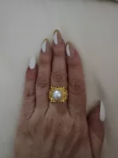 pearl gold ring vintage