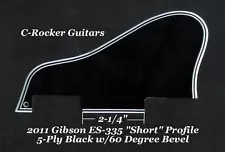 ES-335 SHORT 2011 Pickguard 5-Ply Black 60 Deg W/Block for Gibson Guitar Project