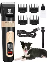 Petsaunter Dog Clippers for Grooming, 4-Speed & LCD, Low Noise Electric Dog T...