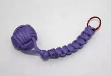 Keychain Strength Paracord Black Monkey Fist Hiking With Steel Ball Purple