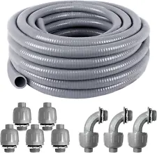 1Inch 25Ft Electrical Conduit Kit,With 5 Straight and 3 Angle Fittings