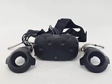 HTC Vive Virtual Reality Headset OPJT100 and Controllers, NO BASE STATION/SENSOR