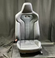 BMW F87 M2 COMPETITION FRONT LEFT M SPORT SEAT BLACK LEATHER W/ BLUE STITCHING