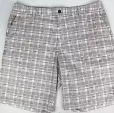 ADIDAS MEN'S GOLF SHORTS CLIMALITE - SIZE 40 - Tan and White Plaid