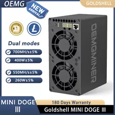 Goldshell Mini Doge 3 Ⅲ Miner Doge Coin LTC Dual Mode 700M or 550M without PSU