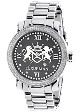 Designer Large Watches: Phantom Real Diamond Watch for Men 0.12Ct Black MOP Meta