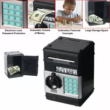 Piggy Bank Safe Money Box Bank Electronic Key Open Lock ATM Cash Coin Kids Gift