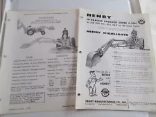 1958 John Deere 420-I, U, W, 440, & Crawler Henry Backhoe Sales Sheets