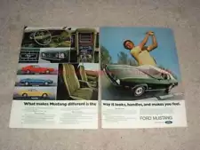 1972 Ford Mustang 2-pg Ad, Grande Hardtop Convertible +