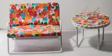 Vintage Bodo Hennig German Dollhouse Furniture Garden Patio 60s/70s Orange