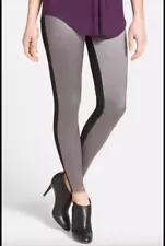 Lysse Sophie Satin & Ponte Knit Control Top Leggings Gray Black Size S