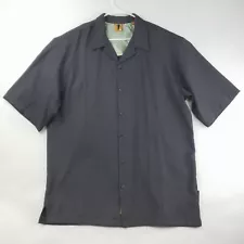 Steve Harvey Shirt Mens 2XL Gray Rayon Short Sleeve Button Up Classic Formal