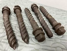 High Carbon Railroad Screw Spikes For Blacksmithing 8" Set of 5