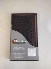 NOCONA OSTRICH PRINT LEATHER RODEO WALLET CHECKBOOK COVER