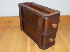 2 Antique Vintage Oak Treadle Sewing Machine Drawers with Frame