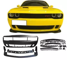 Front Bumper Kit Fit for 2015-2023 Dodge Challenger Hellcat Style w/Grille Lip