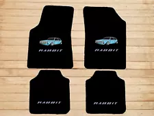 For VW Golf Mk1 Rabbit Velour floor mats carpet black Set All embroidery 1974-82