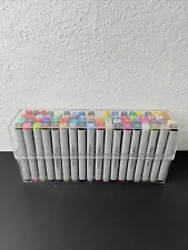 Copic .TOO Markers - DBL-SIDED. LOT Of 71 Various Colors And Case TESTED