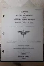 ORIG 1942 AAF AERONCA L-3 GRASSHOPPER AIRCRAFT SERVICE FLIGHT MANUAL HANDBOOK