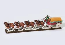 Dept. 56 Snow Village 2004 Budweiser Clydesdales Wagon 16.5” Retired 2006 /Box