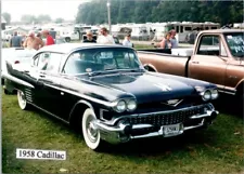 1958 Cadillac DeVille Series 62 black auto car show photo 3.5x5 FREE SHIPPING