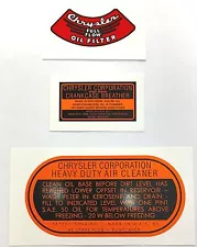 For 1937-1954 Chrysler, Dodge, DeSoto: Engine Decal Set!