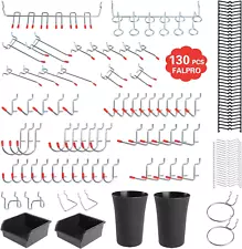 130PCS Pegboard Hooks Assortment - Peg Board Hooks for Hanging Tools with Pegboa