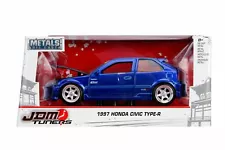 JADA TOYS JDM TUNERS 1997 HONDA CIVIC EK TYPE R BLUE 1:24 NIB #86