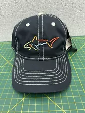 Greg Norman Dark Blue w/ White Stitching Embroidered Shark Logo Golf Hat Cap NEW