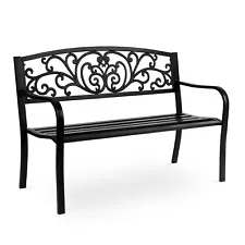 50" Iron&PVC Outdoor Courtyard Decoration Park Bench