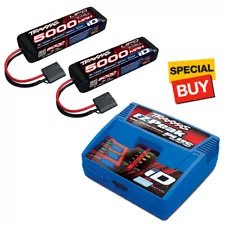 Traxxas 5000mAh 7.4v 2-Cell 25C LiPo Battery (2) w/ EZ-Peak Plus Fast Charger