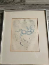 Salvador Dali Art Pegasus In Flight Original Etching Lithograph Signed & Framed!