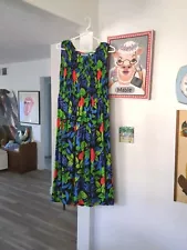 Sale! Smocked Multicolor Tropical Floral Maxi Dress Sz XL Sundress Garden Party