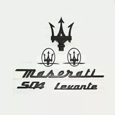 for Maserati Emblem Levante SQ4 Grille Trident Side matte Black Badge Sticker