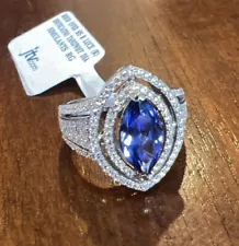 BELLA L JTV Esotica Tanzanite Diamond Simulant 925 RING Sz 7.25