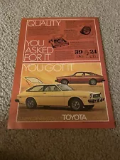 Vintage 1976 TOYOTA COROLLA SR-5 SPORT COUPE LIFTBACK PRINT AD 1970s