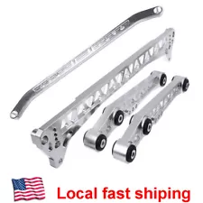 Rear Lower Control Arm Subframe Brace Tie Bar For 92-95 Honda Civic EG Silver