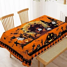 Halloween Tablecloth, Halloween Table Cloth for Rectangle Tables 60 X 84, Hallow