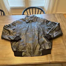 Vintage Pelle Pelle Jacket Leather Bomber Marc Buchanan Men’s Size 50 Gorgeous!