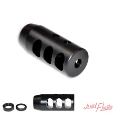 Muzzle Brake Recoil Compensator w/ Jam Nut + Crush Washer 1/2"X28 Steel for .223