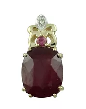 Ruby Gf Gemstone Pendant 10k Yellow Gold Handmade Indian Jewelry For Girls