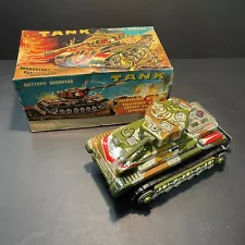 Vintage Tin Toy Tank with Box Nomura / TN Japan