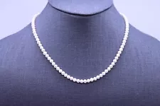 4-4.5mm Freshwater Cultured Round White Pearls High Luster Choker Necklace