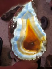 Natural Laguna Banded Iris Agate Slab Both Polished Rainbow Agate Mexico 30g